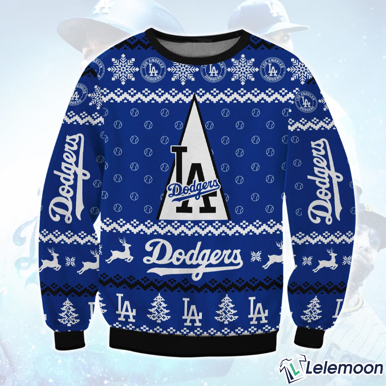 Men's Los Angeles Dodgers Klew Gray Exclusive Slogan Ugly Sweater